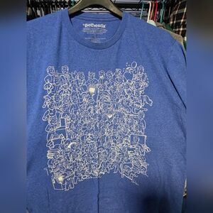 Fallout Vault Boy Graphic Tee, Blue XL